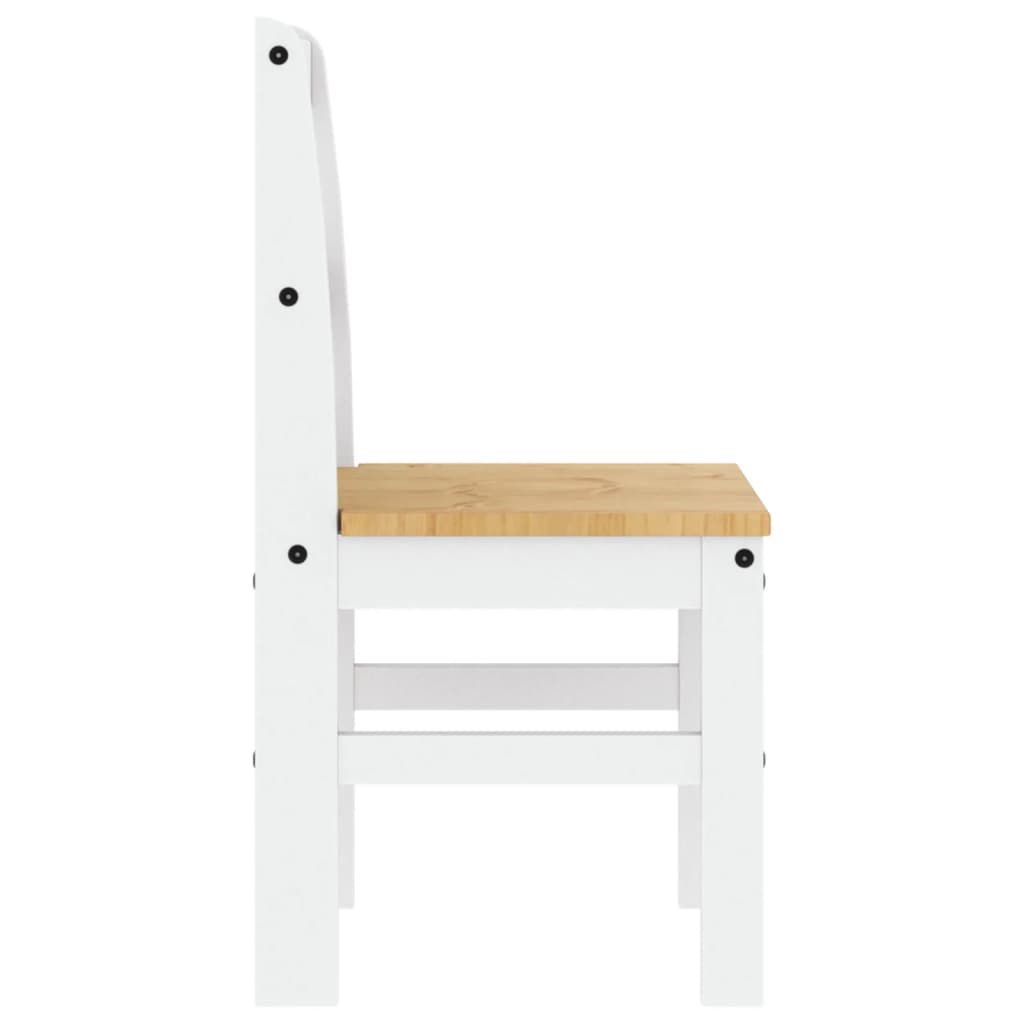 vidaXL Dining Chairs 2 pcs Panama White 40x46x90 cm Solid Wood Pine