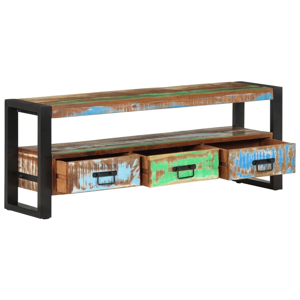 vidaXL TV Cabinet 120x30x45 cm Solid Wood Reclaimed