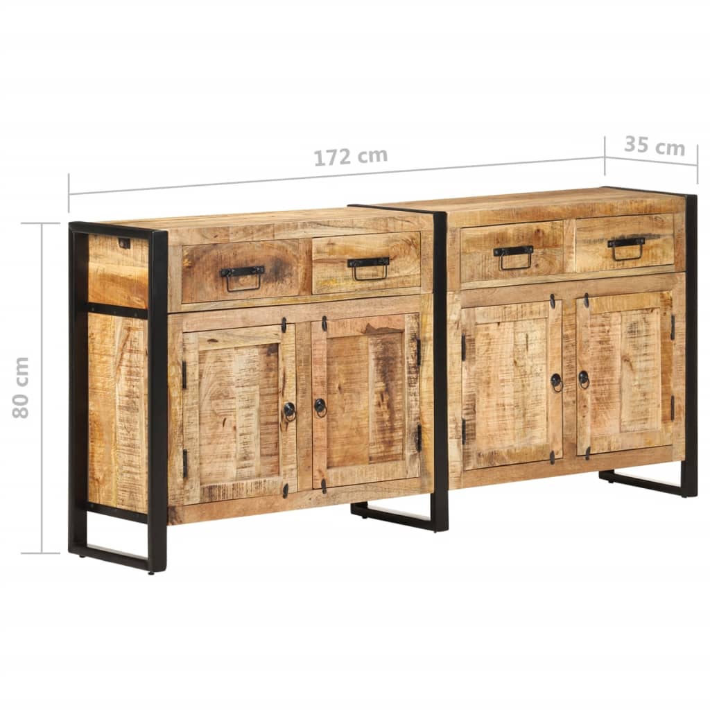 vidaXL Sideboard 172x35x80 cm Solid Mango Wood