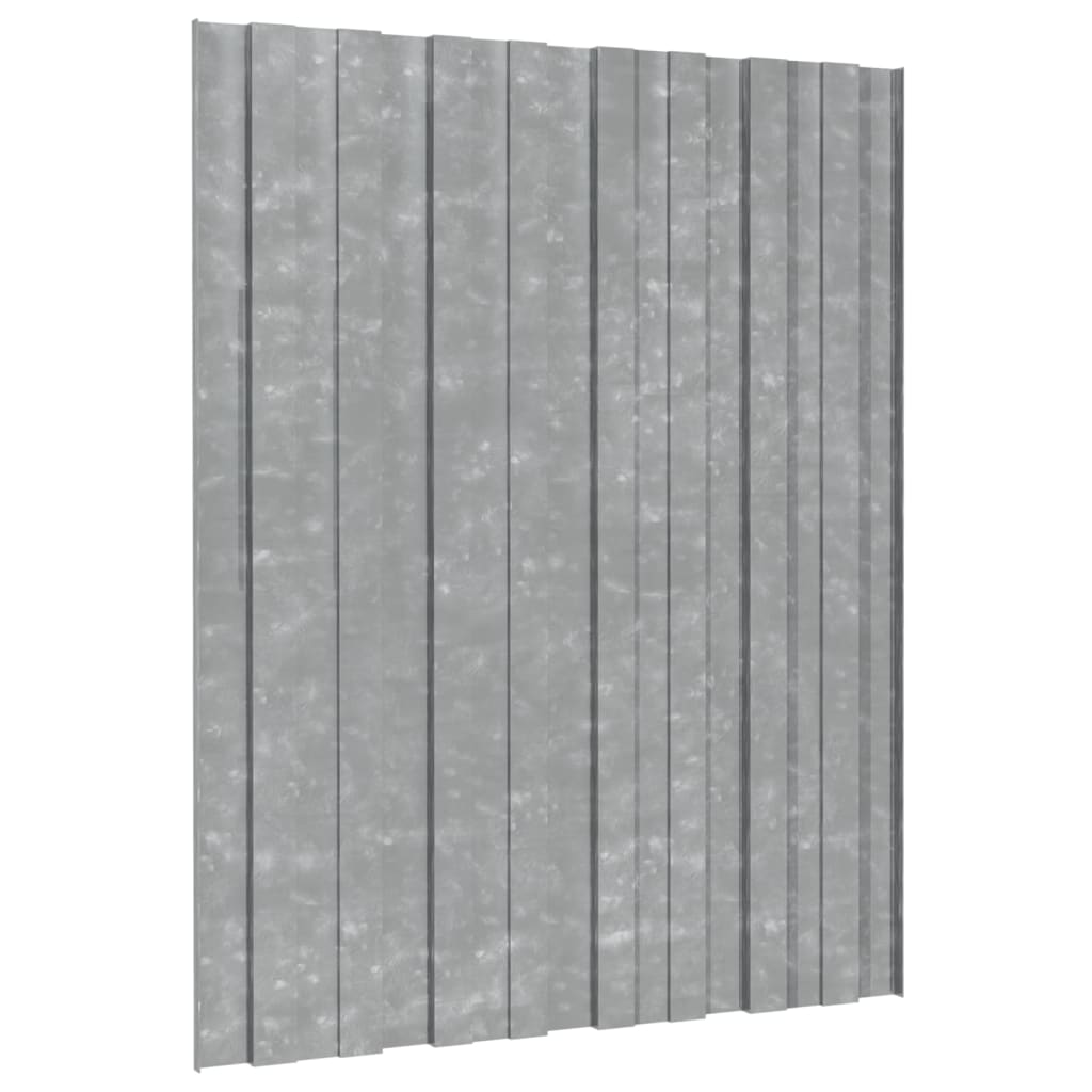 vidaXL Roof Panels 36 pcs Galvanised Steel Silver 60x45 cm