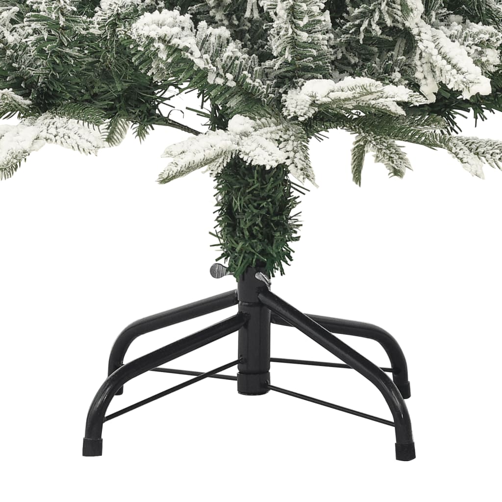 vidaXL Artificial Christmas Tree with Flocked Snow Green 120 cm PVC&PE