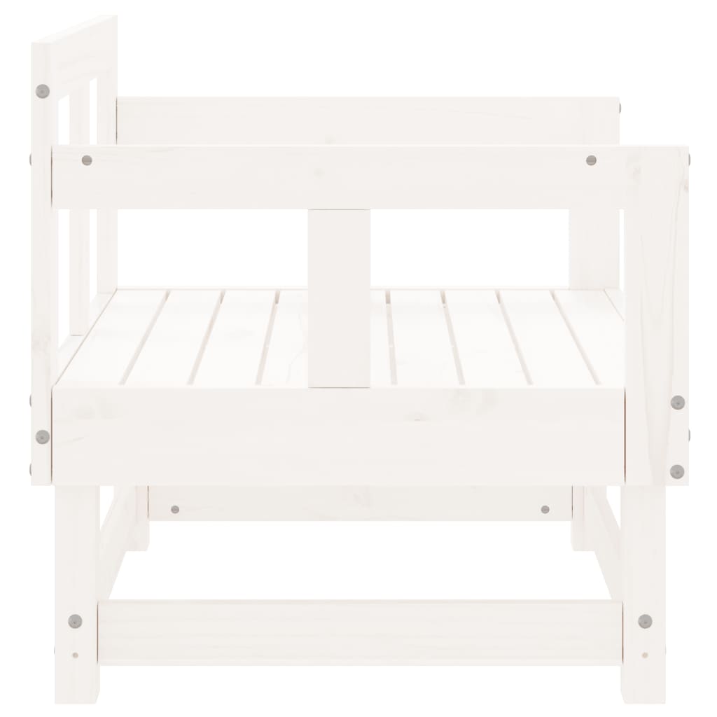 vidaXL Garden Chairs 2 pcs White Solid Wood Pine