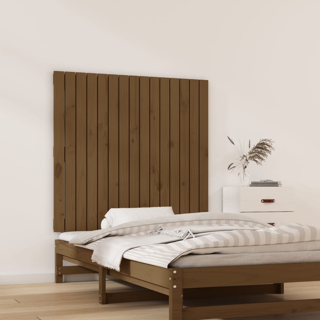 vidaXL Wall Headboard Honey Brown 95.5x3x90 cm Solid Wood Pine