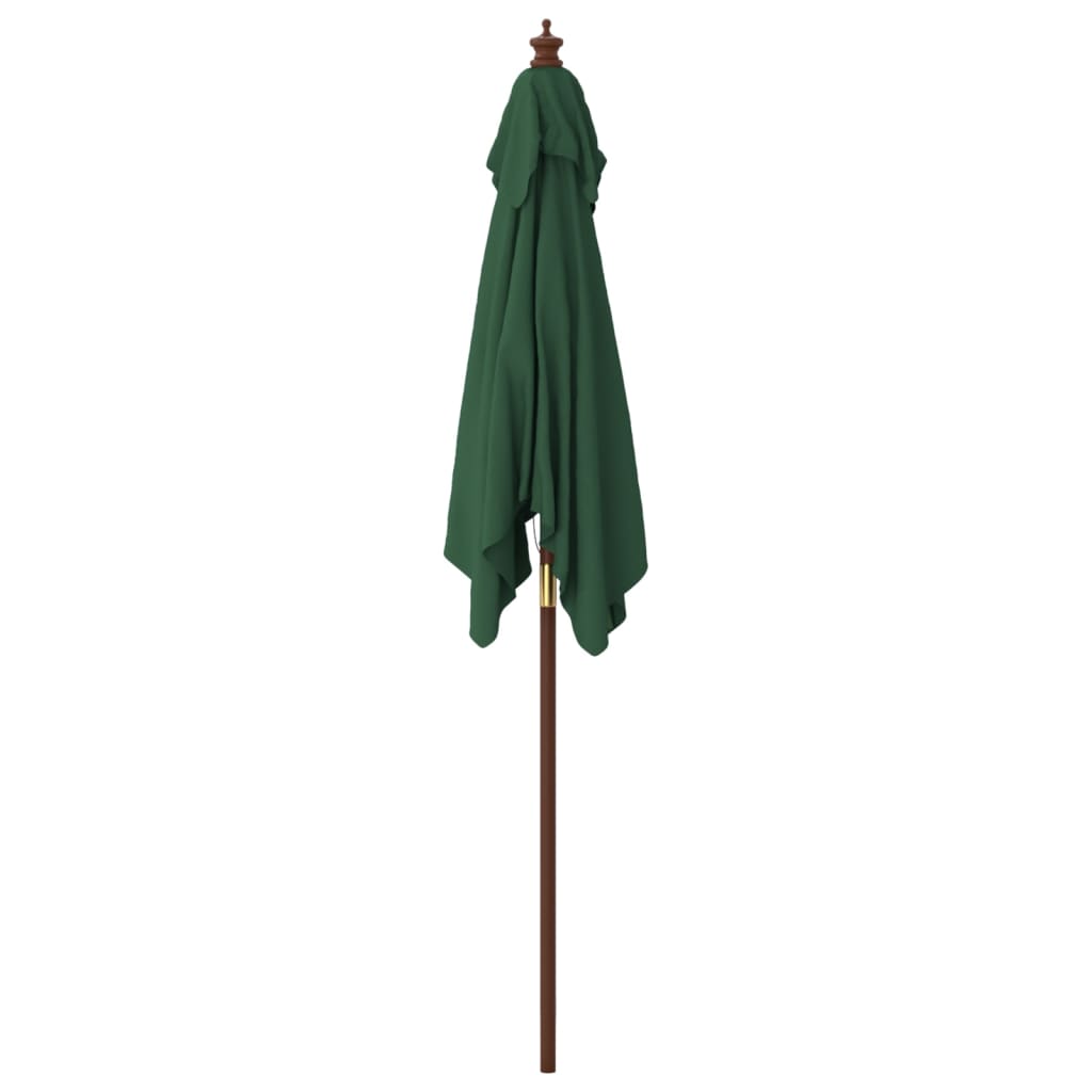 vidaXL Garden Parasol with Wooden Pole Green 198x198x231 cm