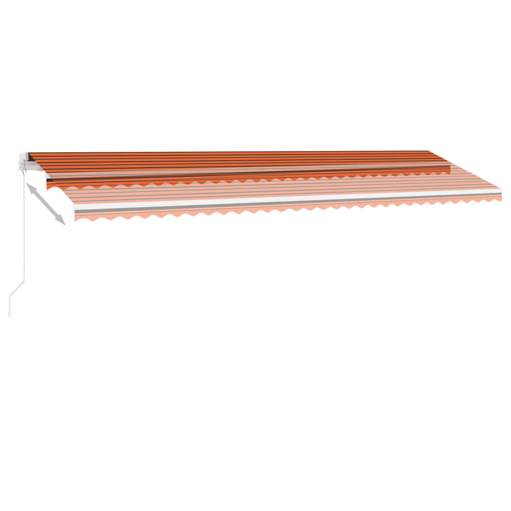 vidaXL Freestanding Manual Retractable Awning 600x300 cm Orange/Brown
