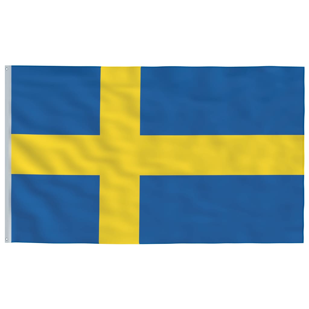 vidaXL Sweden Flag and Pole Aluminium 4 m