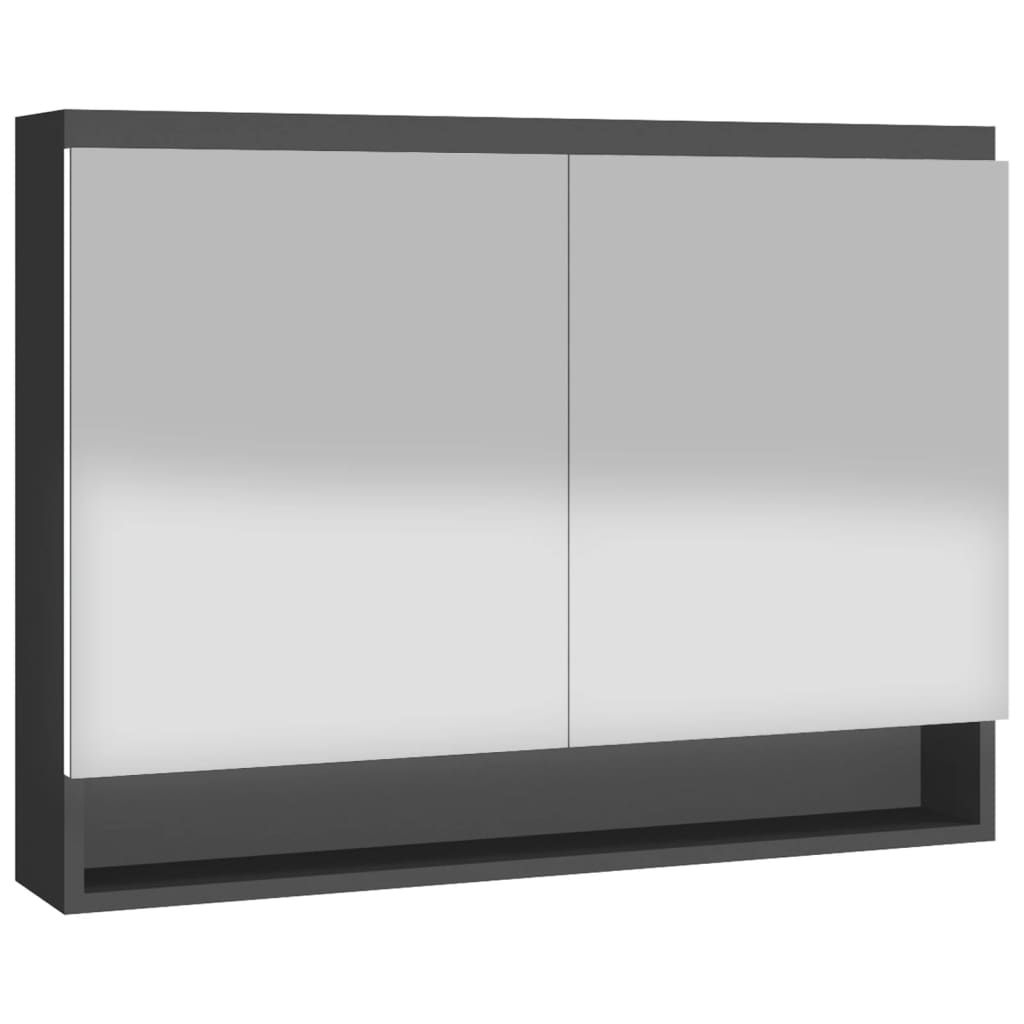 vidaXL Bathroom Mirror Cabinet 80x15x60 cm MDF Anthracite