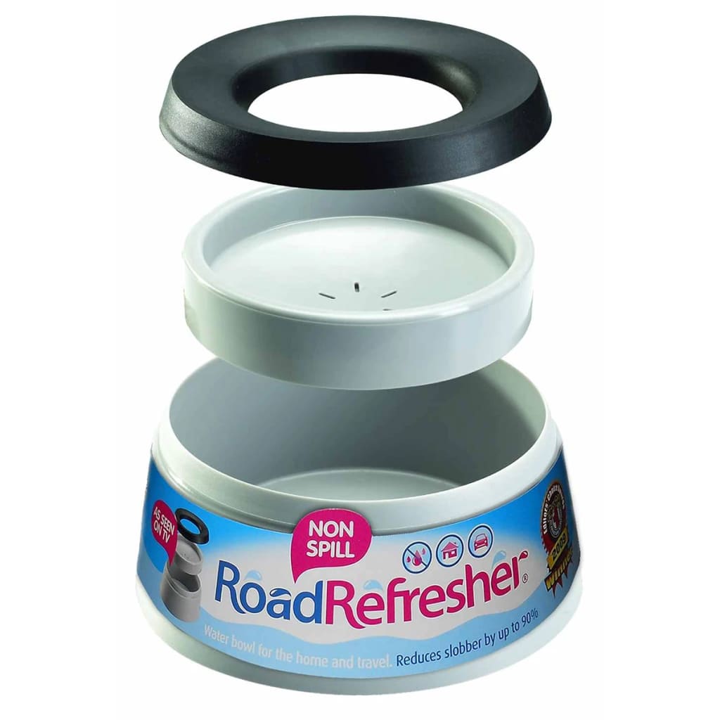 Road Refresher Non-Spill Pet Water Bowl Large Grey LGRR