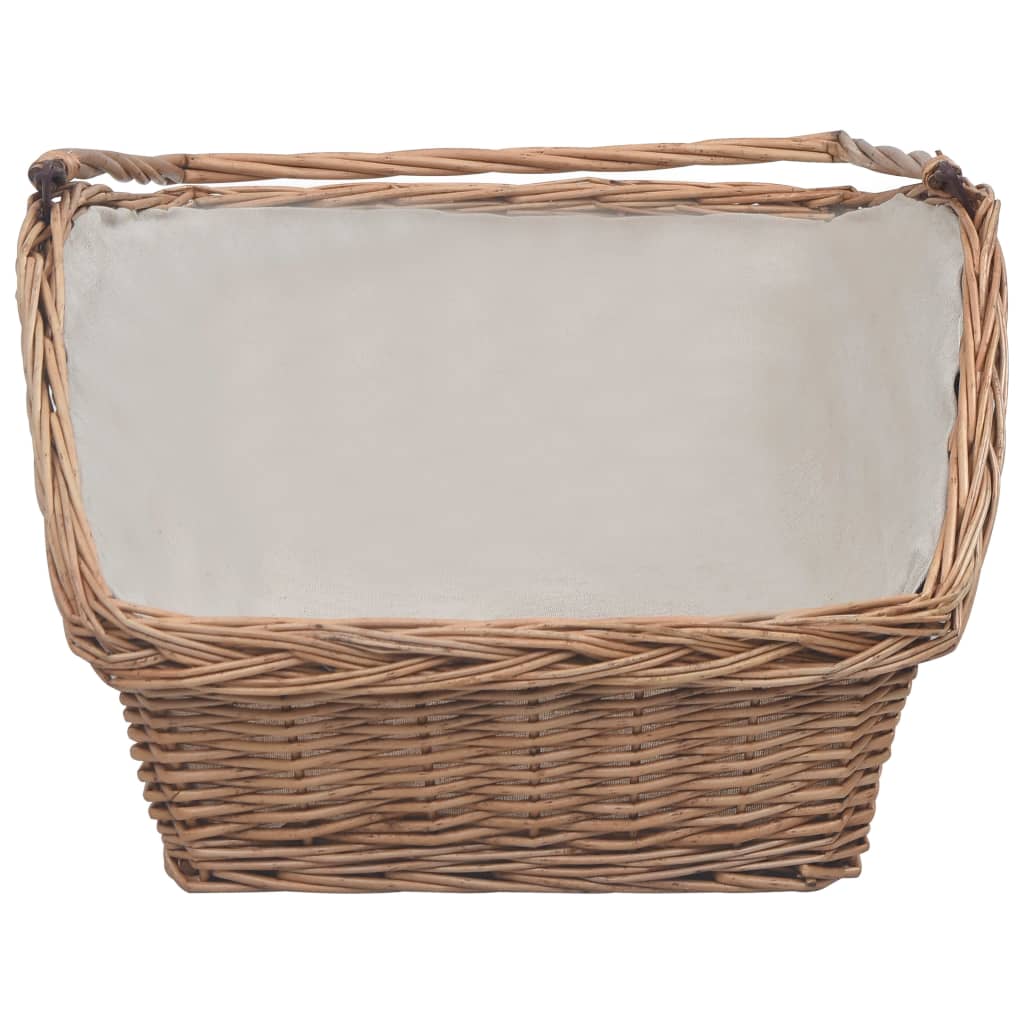 vidaXL Firewood Basket with Handle 61.5x46.5x58 cm Brown Willow
