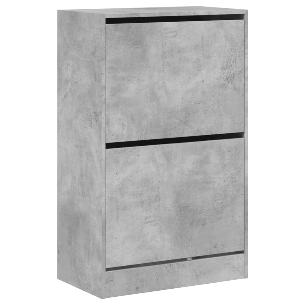 vidaXL Shoe Cabinet Concrete Grey 60x34x96.5 cm Engineered Wood