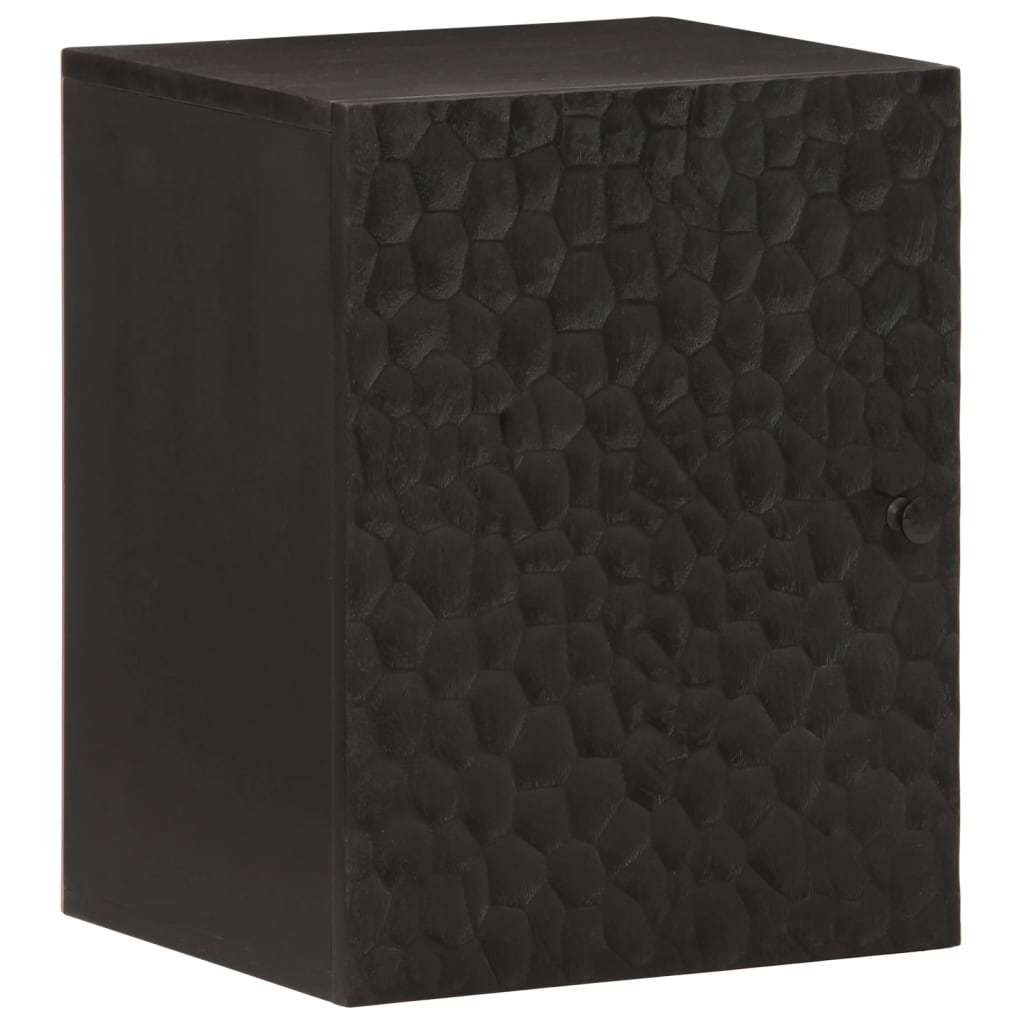 vidaXL Bathroom Wall Cabinet Black 38x33x48 cm Solid Wood Mango