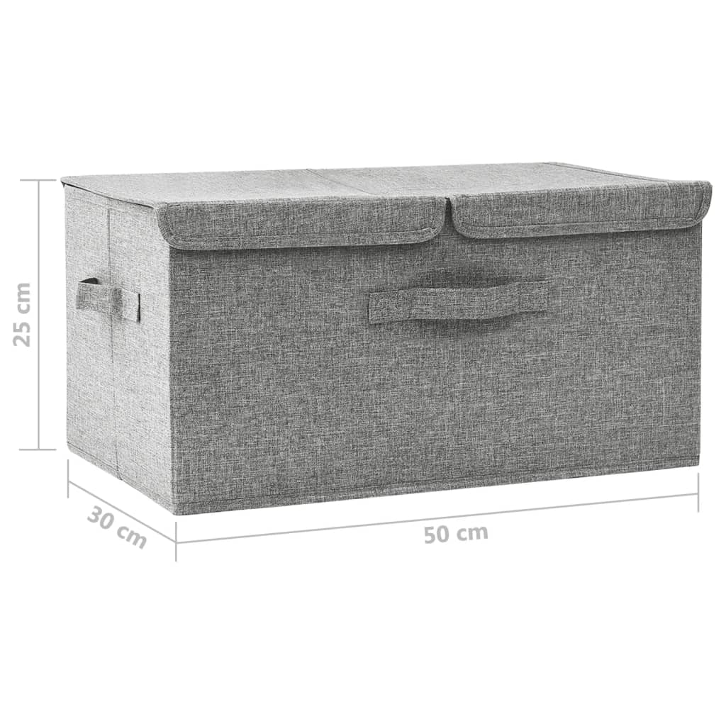 vidaXL Storage Box Fabric 50x30x25 cm Grey
