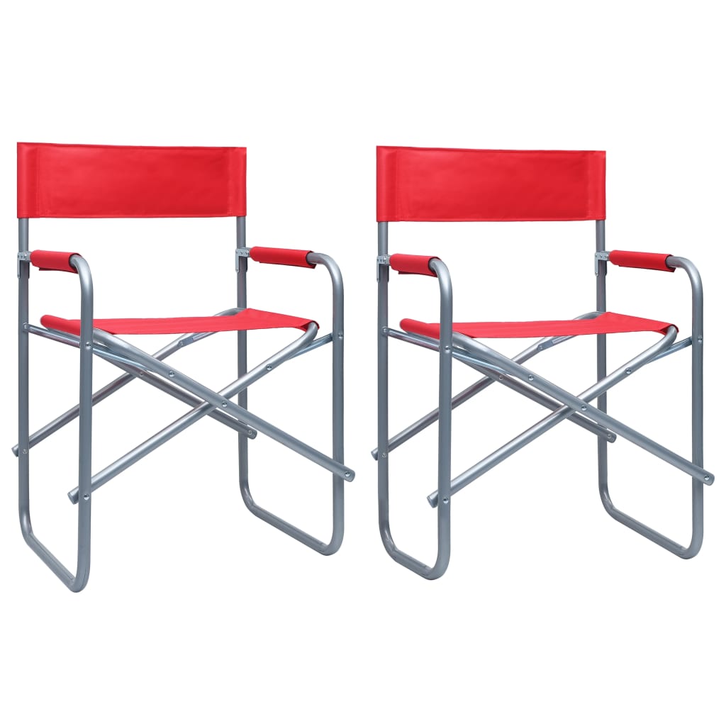 vidaXL Director's Chairs 2 pcs Steel Red