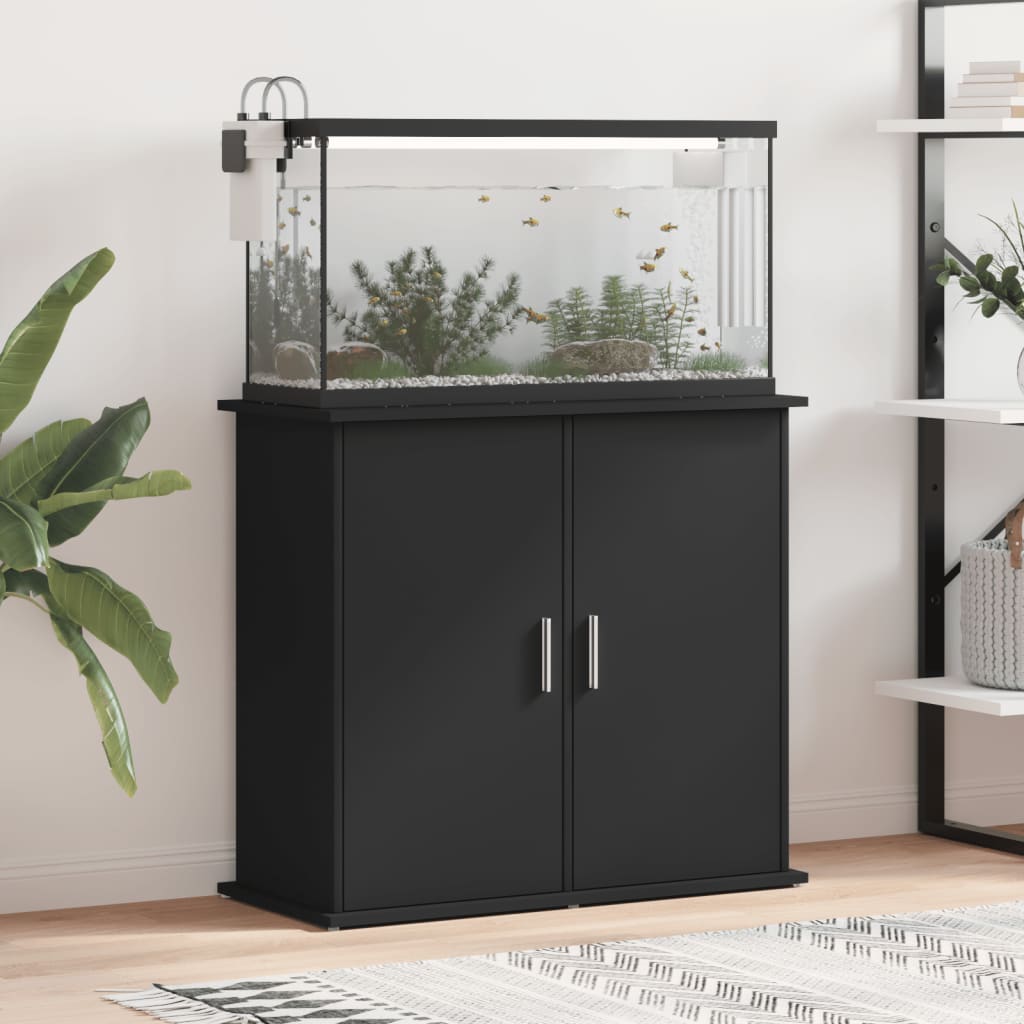 vidaXL Aquarium Stand Black 81x36x73 cm Engineered Wood vidaXL