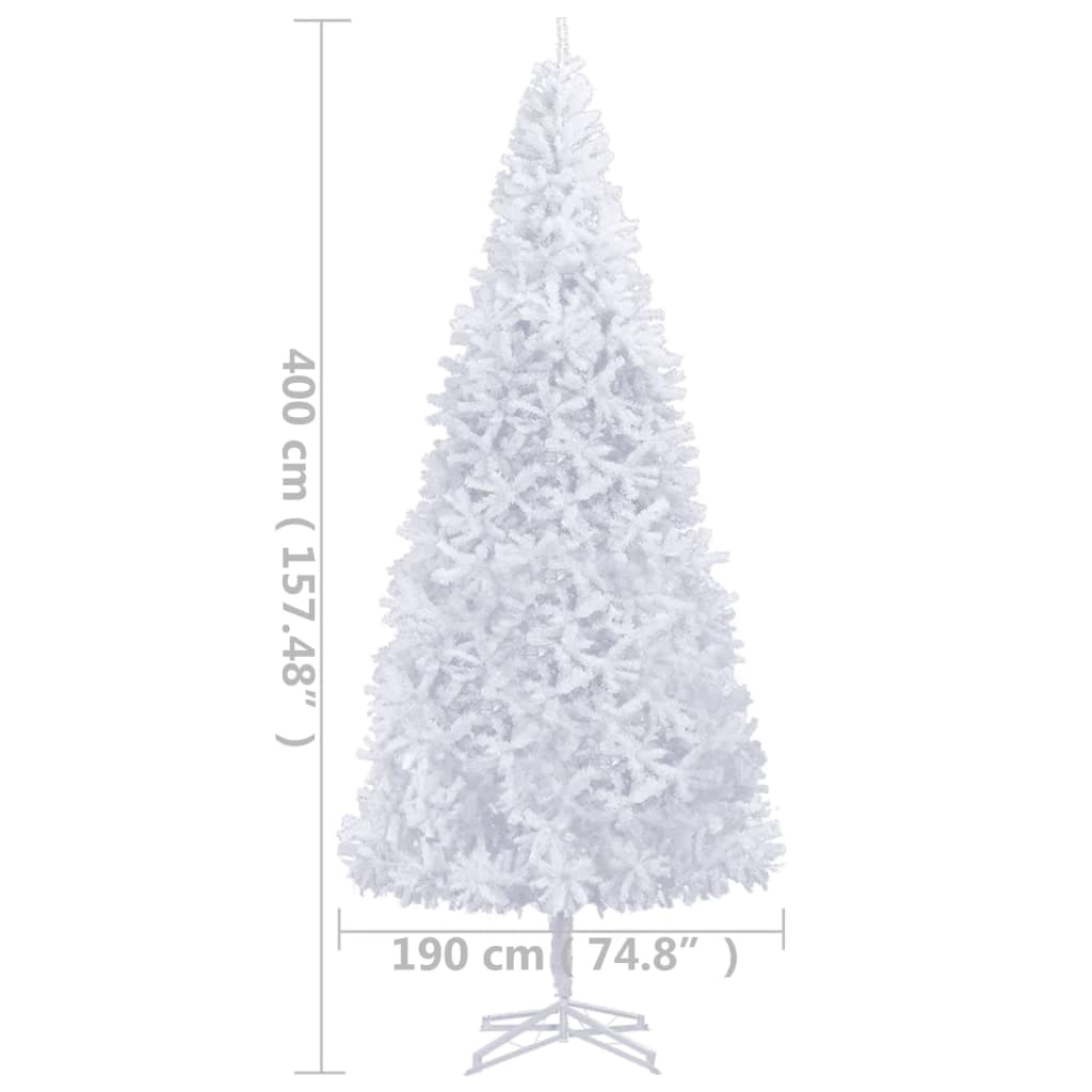 vidaXL Artificial Pre-lit Christmas Tree 400 cm White