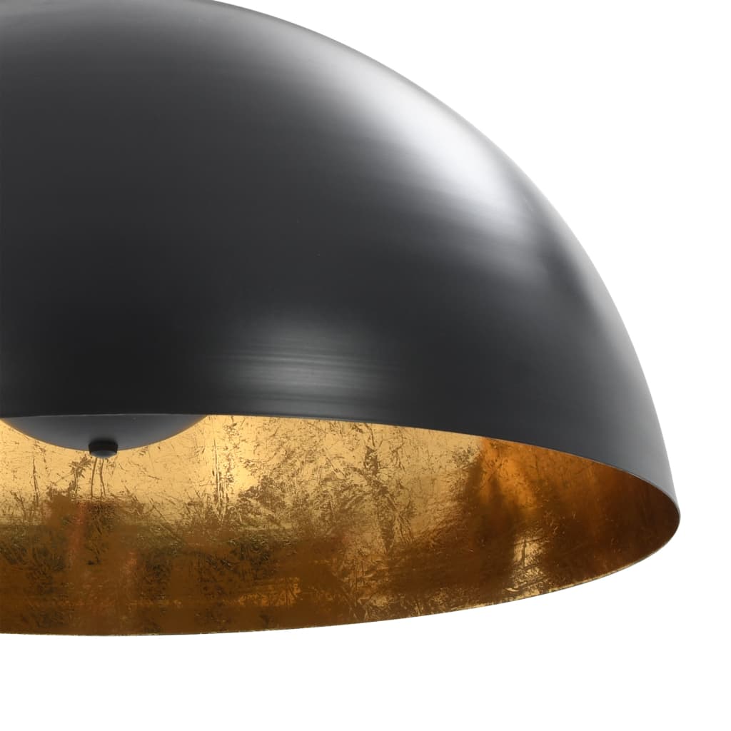 vidaXL Ceiling Lamps 2 pcs Black and Gold Semi-spherical 50 cm E27