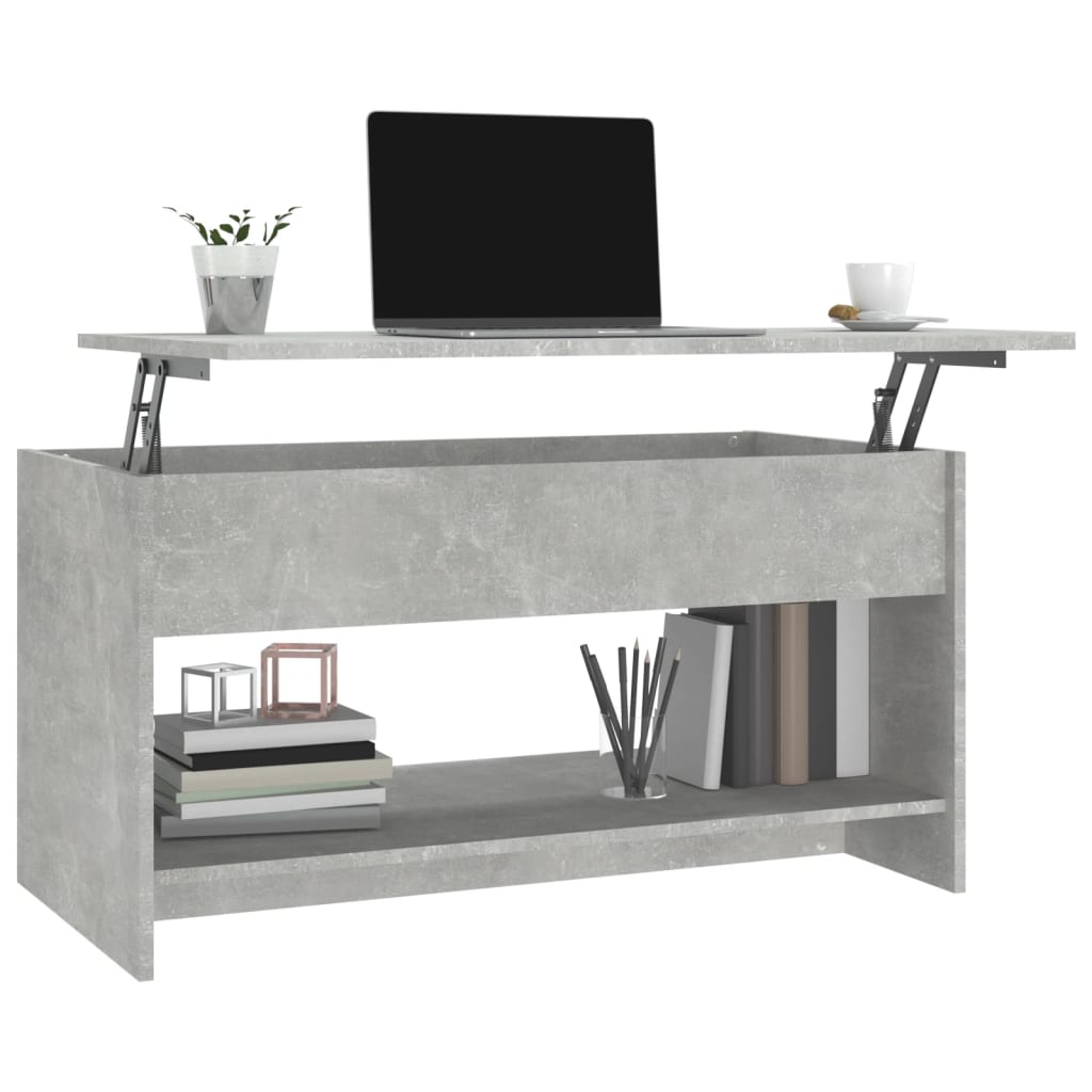 vidaXL Coffee Table Concrete Grey 102x50x52,5 cm Engineered Wood