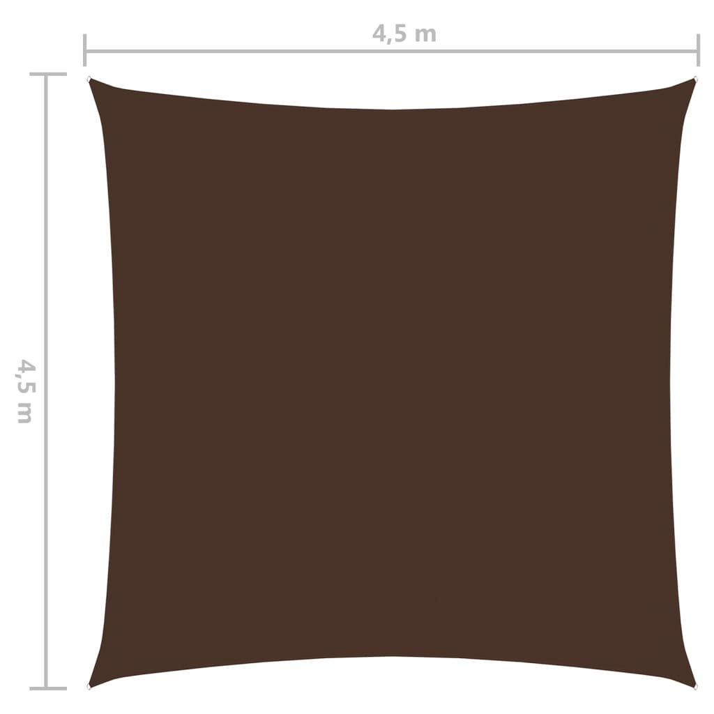 vidaXL Sunshade Sail Oxford Fabric Square 4.5x4.5 m Brown