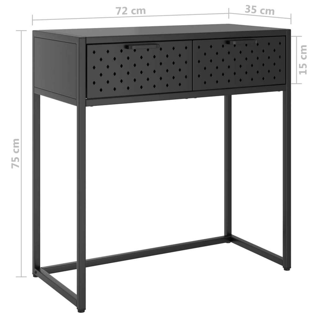 vidaXL Console Table Anthracite 72x35x75 cm Steel