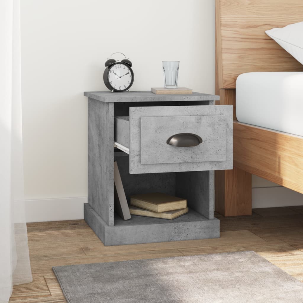 vidaXL Bedside Cabinet Concrete Grey 39x39x47.5 cm Engineered Wood
