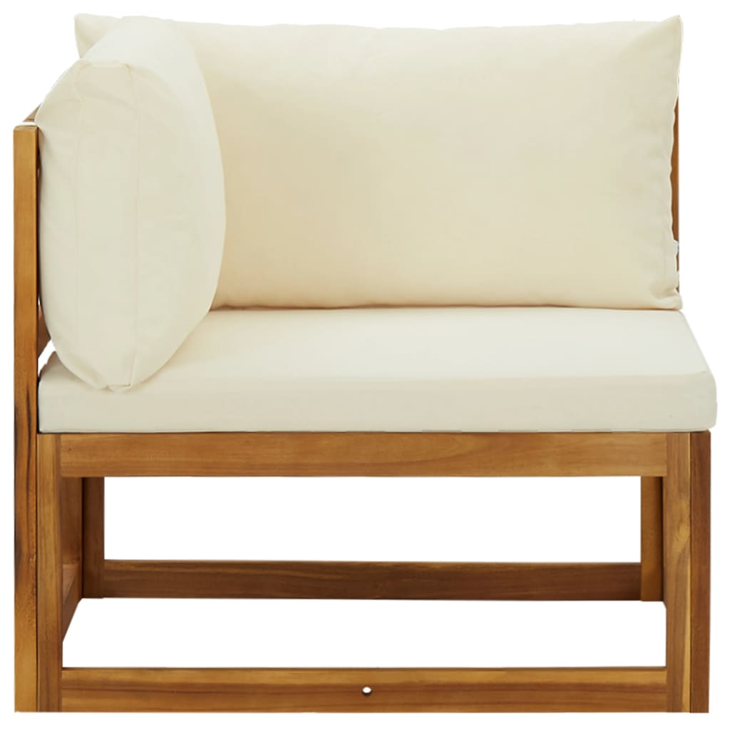 vidaXL Sectional Corner Sofas 2 pcs with Cushions Solid Wood Acacia
