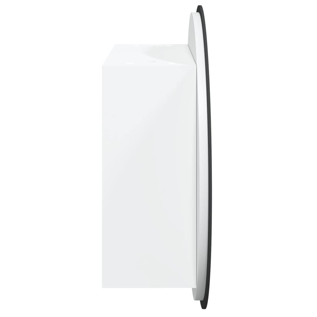 vidaXL Bathroom Cabinet with Round Mirror&LED White 47x47x17.5 cm
