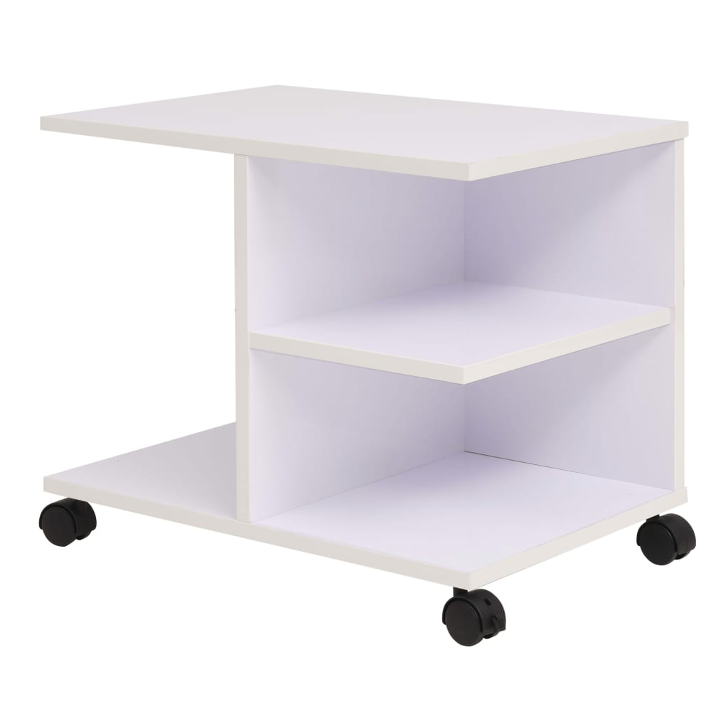 vidaXL Rolling Shelf 50x35x42 cm White