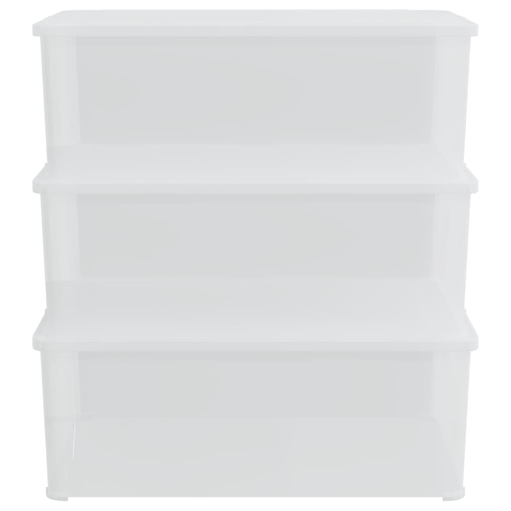 vidaXL Plastic Storage Boxes 3 pcs 10 L Stackable