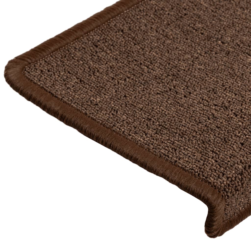 vidaXL Carpet Stair Treads 15 pcs 65x21x4 cm Brown