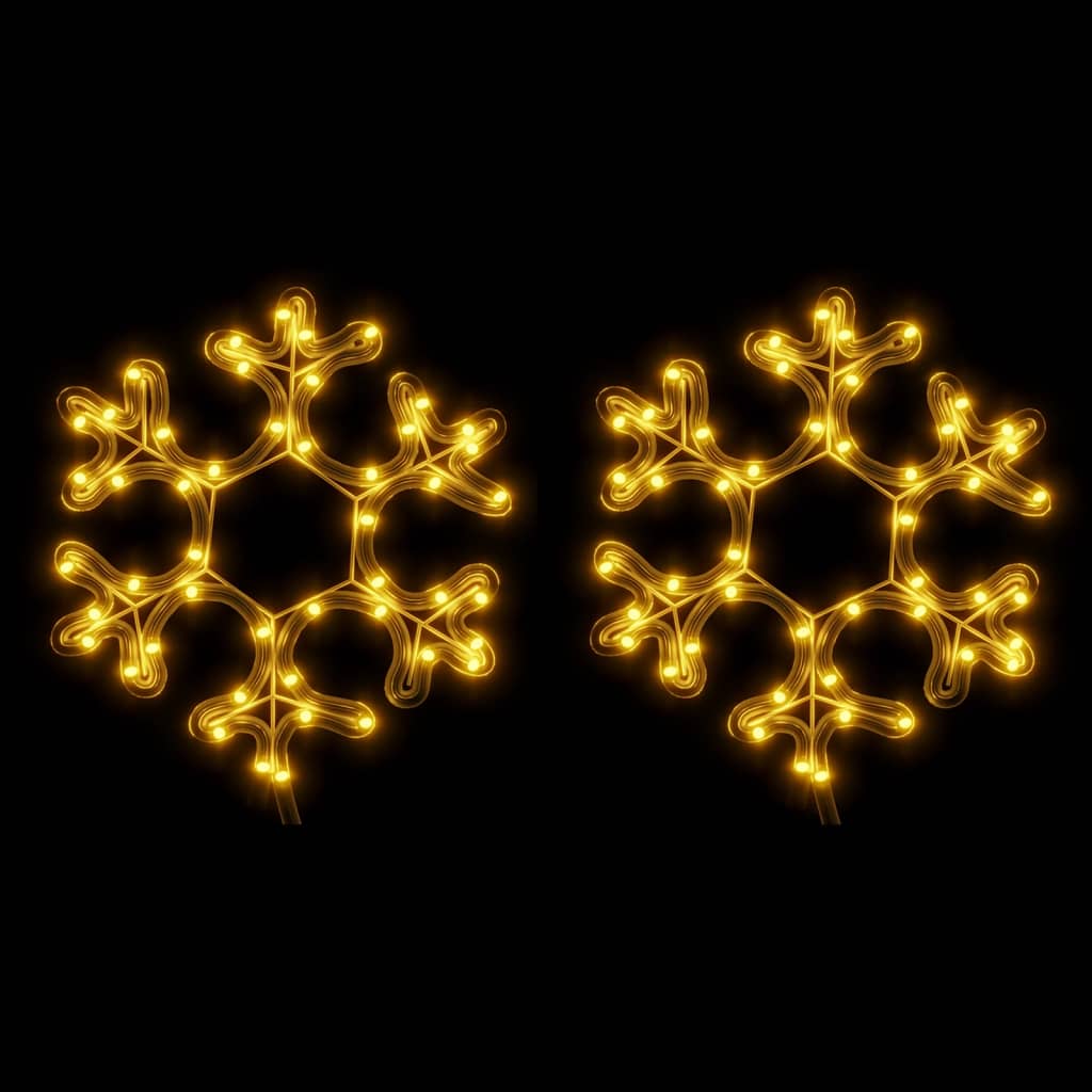 vidaXL Christmas Snowflake Figure with LED 2 pcs Warm White 27x27 cm