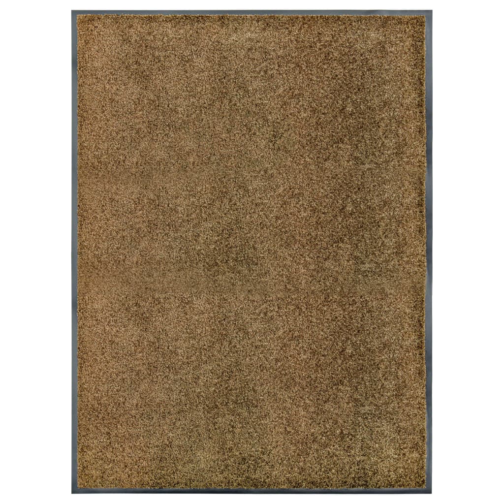 vidaXL Doormat Washable Brown 90x120 cm