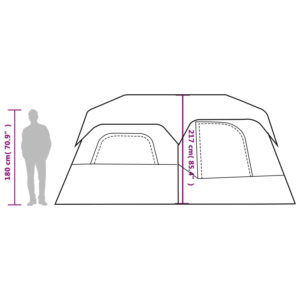vidaXL Camping Tent 9-Person Green Waterproof