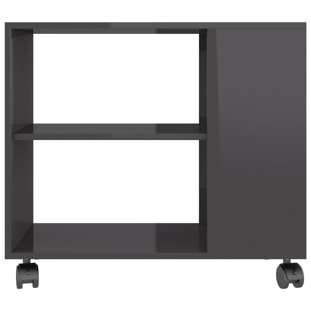 vidaXL Side Table High Gloss Grey 70x35x55 cm Engineered Wood