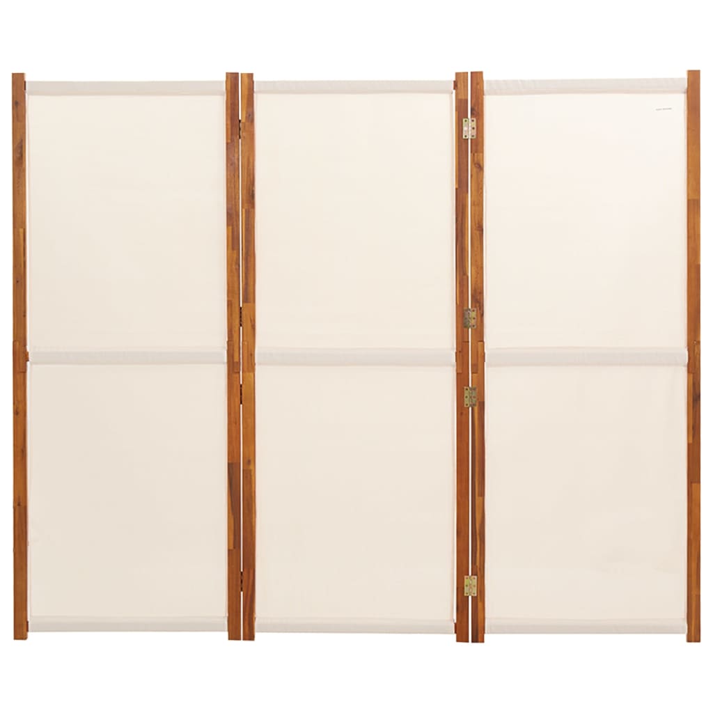 vidaXL 3-Panel Room Divider Cream White 210x180 cm
