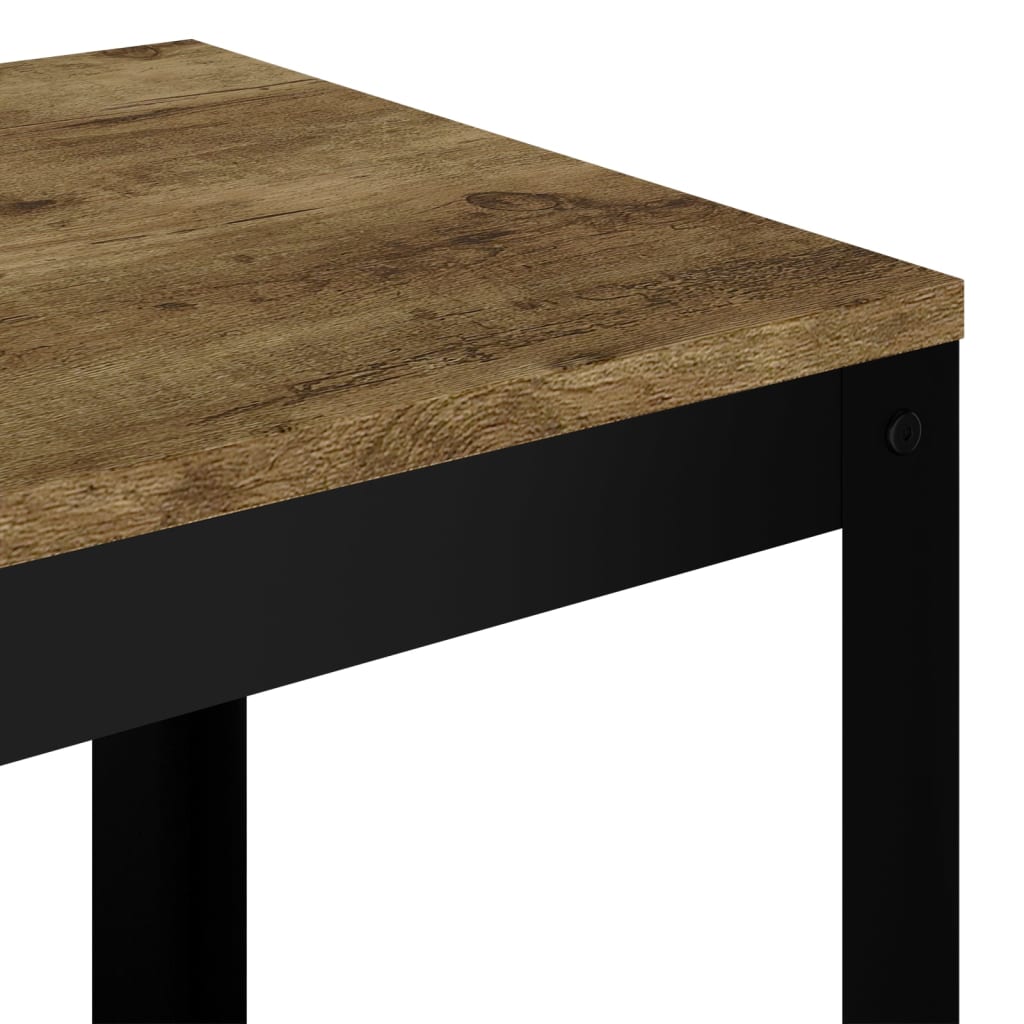 vidaXL Side Table Dark Brown and Black 40x40x45 cm MDF and Iron
