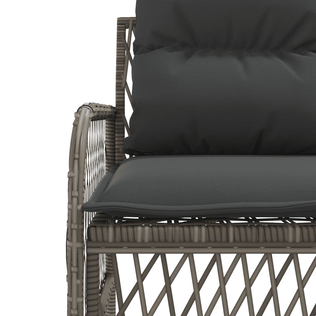 vidaXL 2 Piece Garden Sofa Set with Cushions Grey Poly Rattan