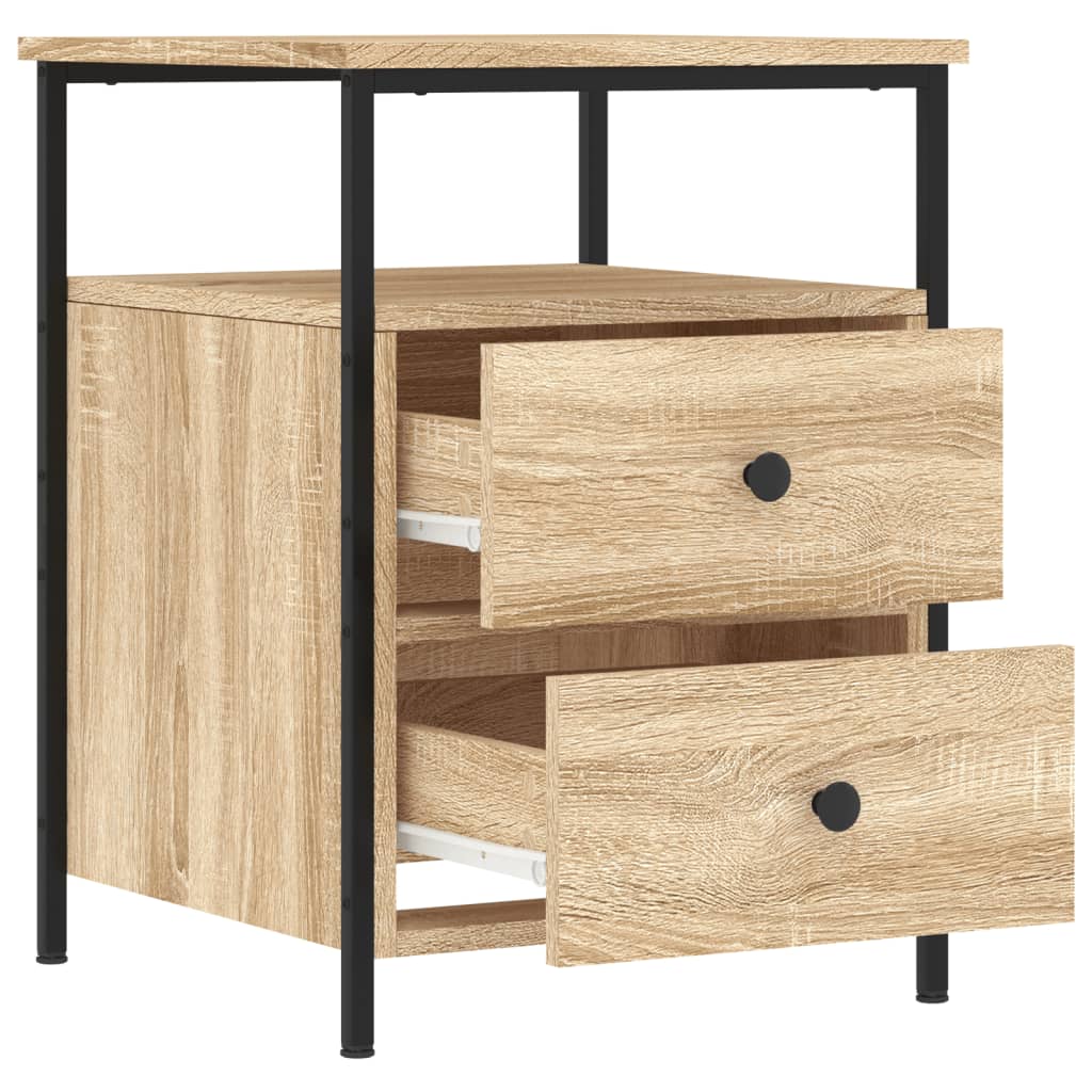 vidaXL Bedside Cabinets 2 pcs Sonoma Oak 44x45x60 cm Engineered Wood