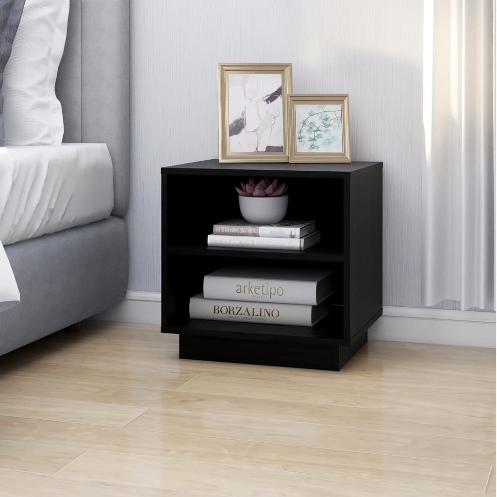 vidaXL Bedside Cabinets 2 pcs Black 40x34x40 cm Solid Wood Pine