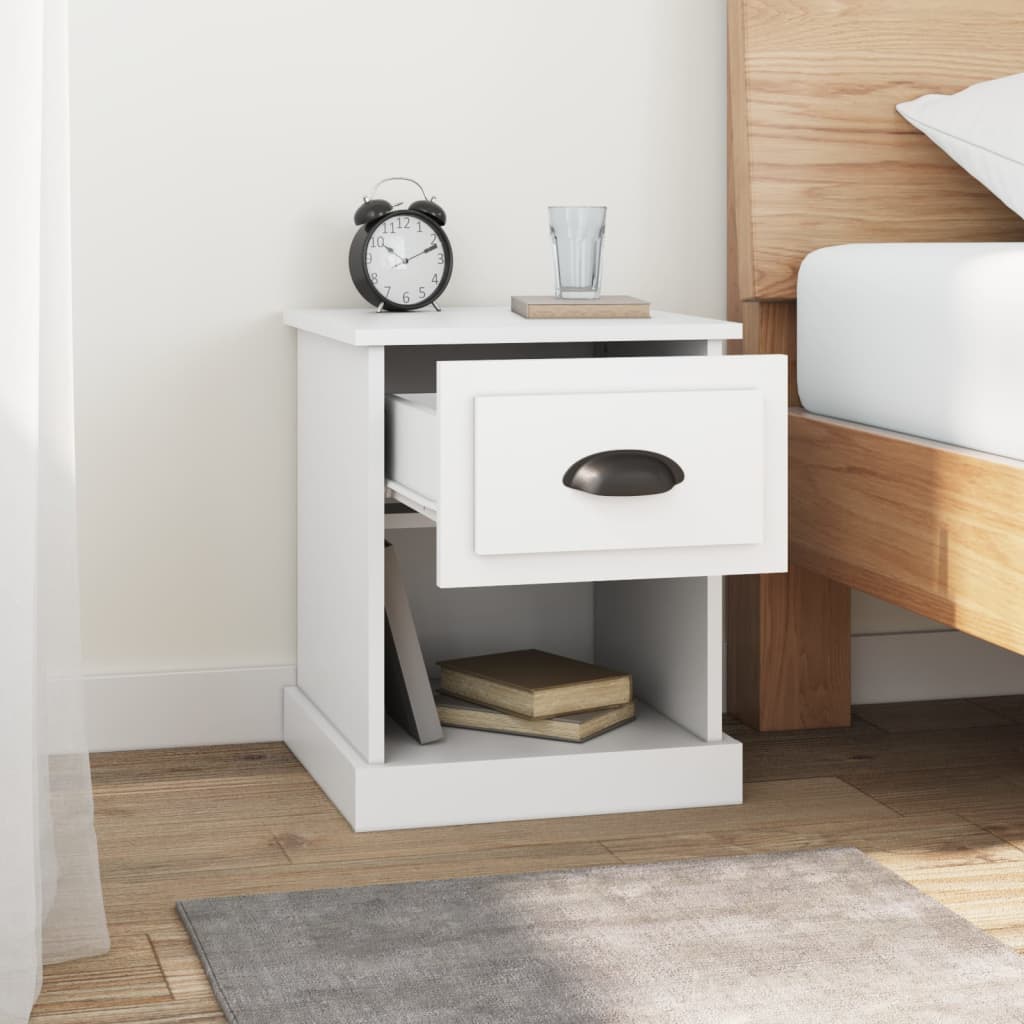 vidaXL Bedside Cabinets 2 pcs White 39x39x47.5 cm Engineered Wood