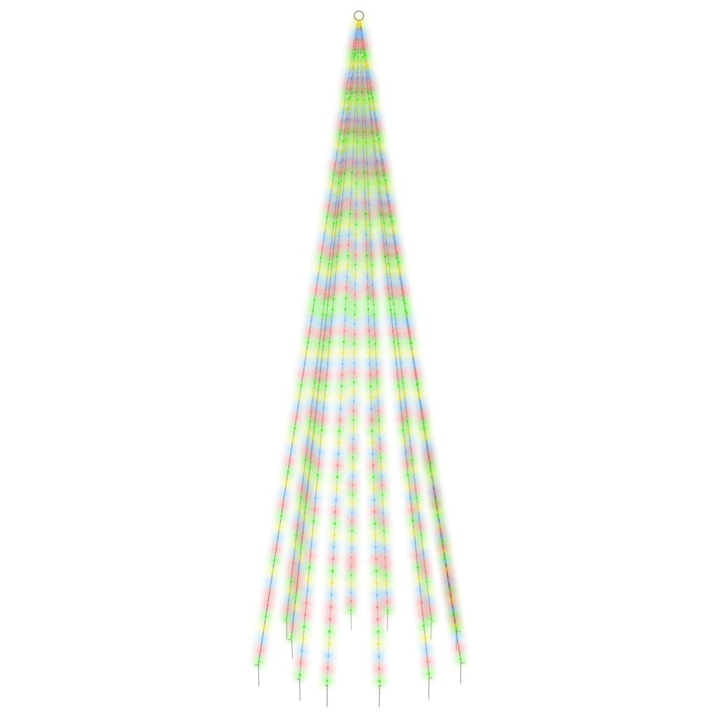 vidaXL Christmas Tree on Flagpole Colourful 732 LEDs 500 cm