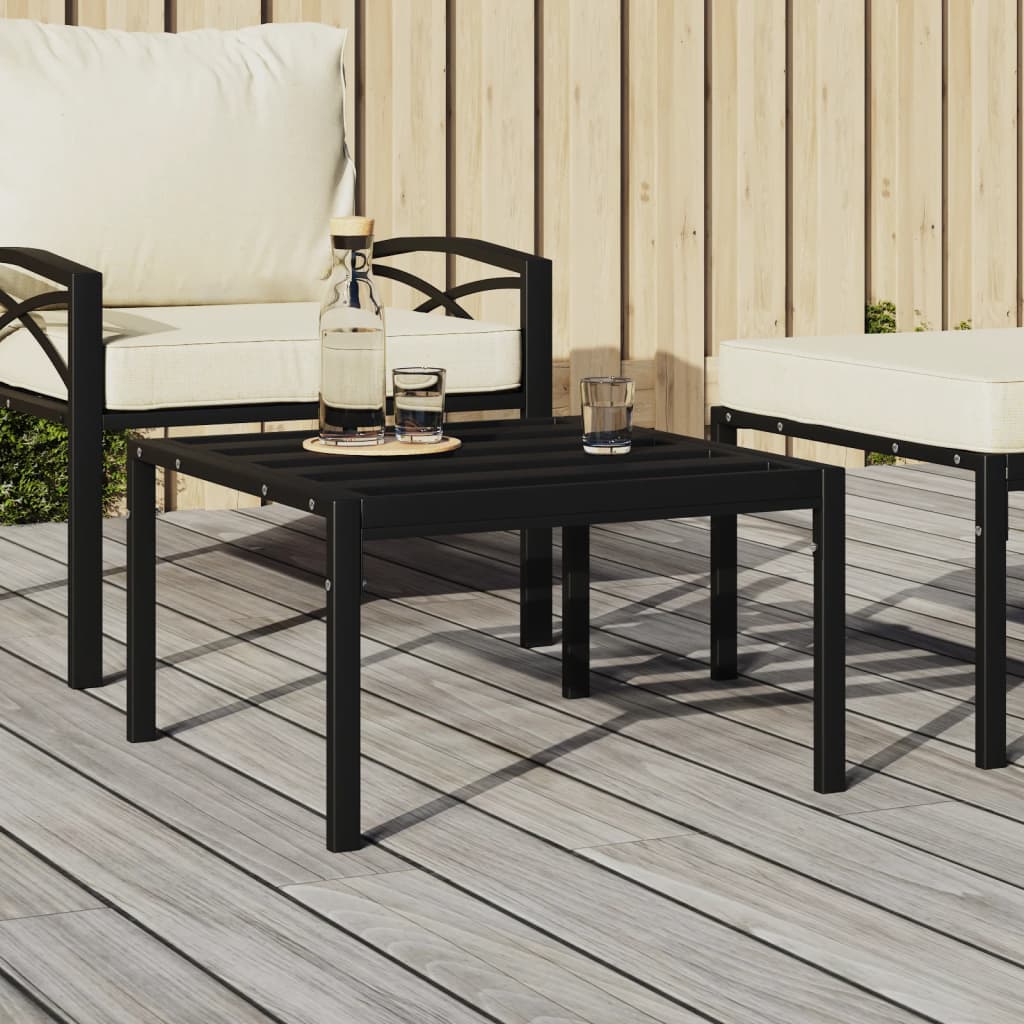 vidaXL Garden Coffee Table Black 60x60x35 cm Steel