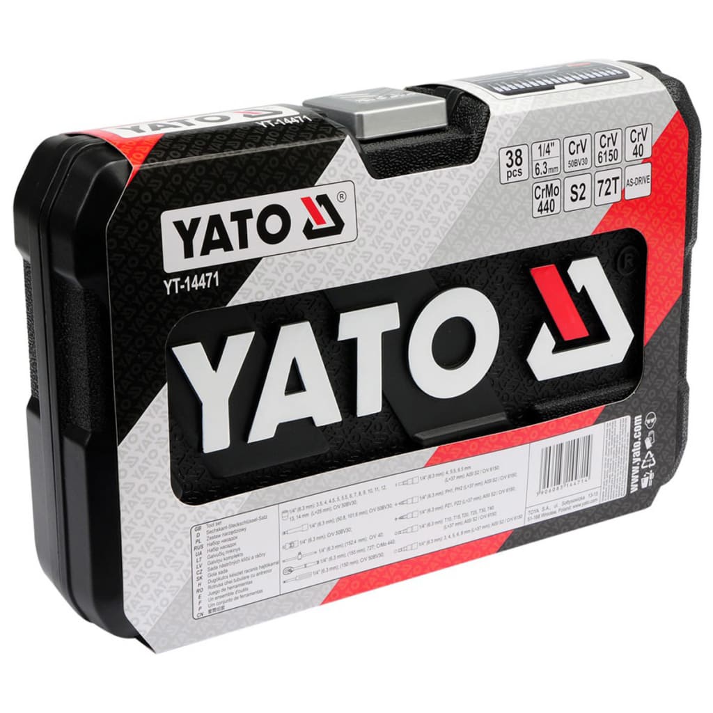 YATO 38 Piece Tool Set Metal Black YT-14471