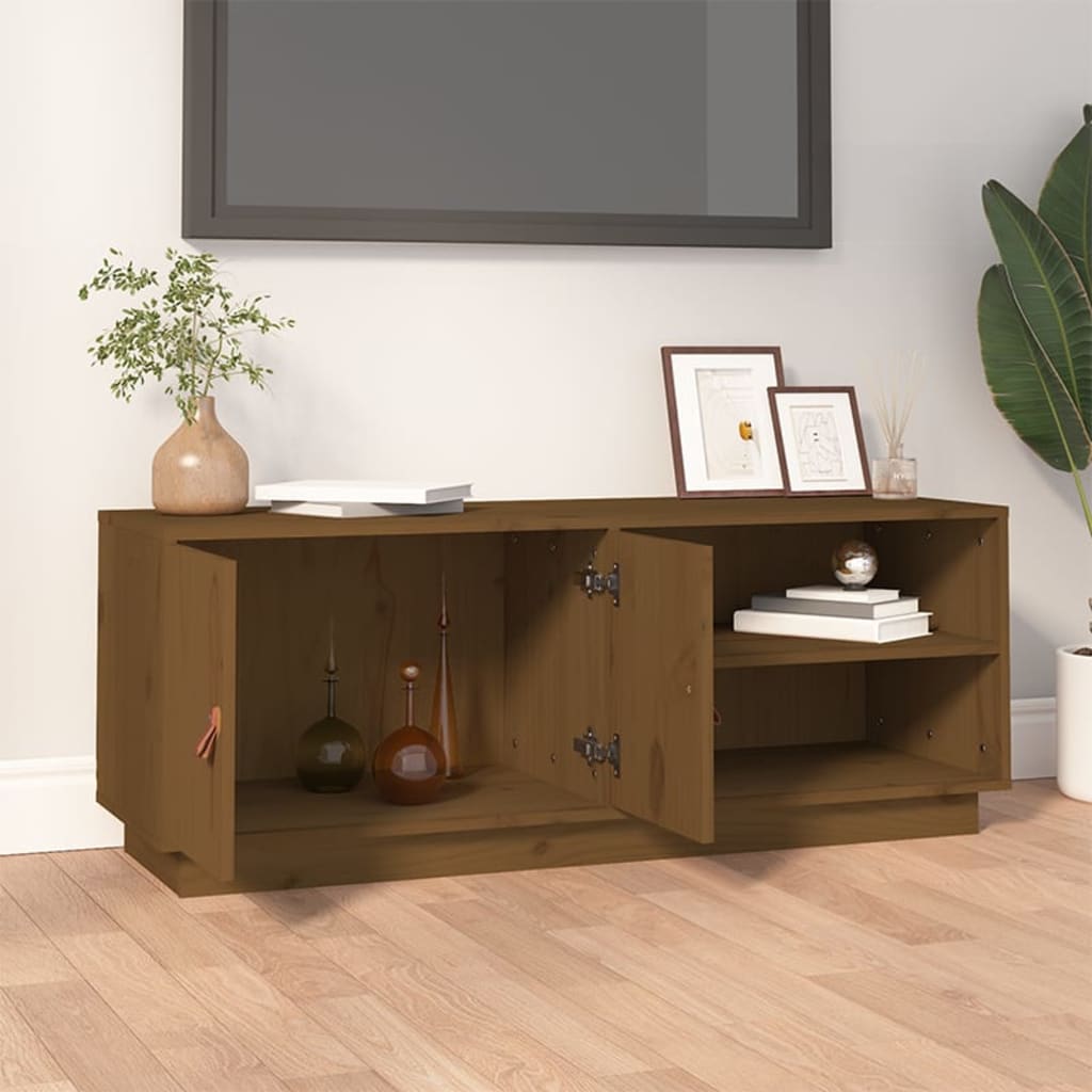 vidaXL TV Cabinet Honey Brown 105x34x40 cm Solid Wood Pine