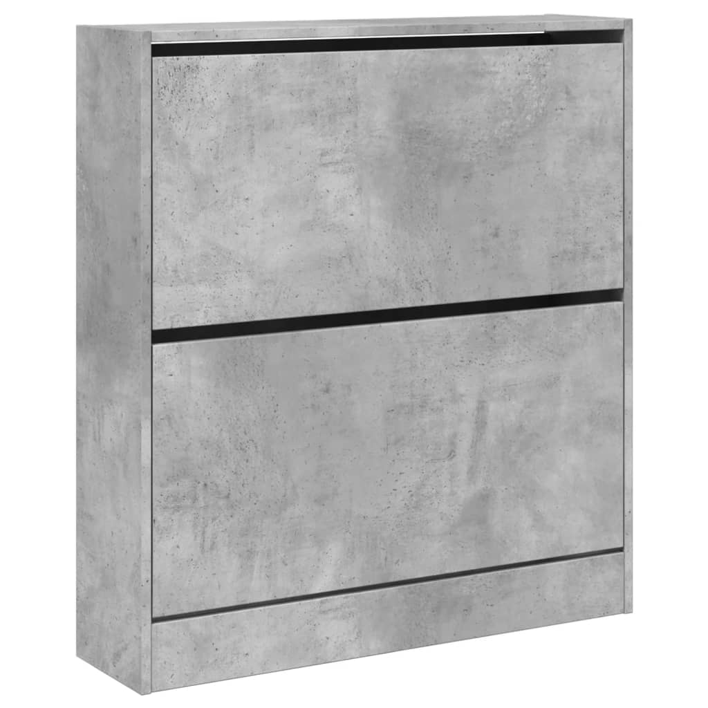 vidaXL Shoe Cabinet Concrete Grey 80x21x87.5 cm Engineered Wood