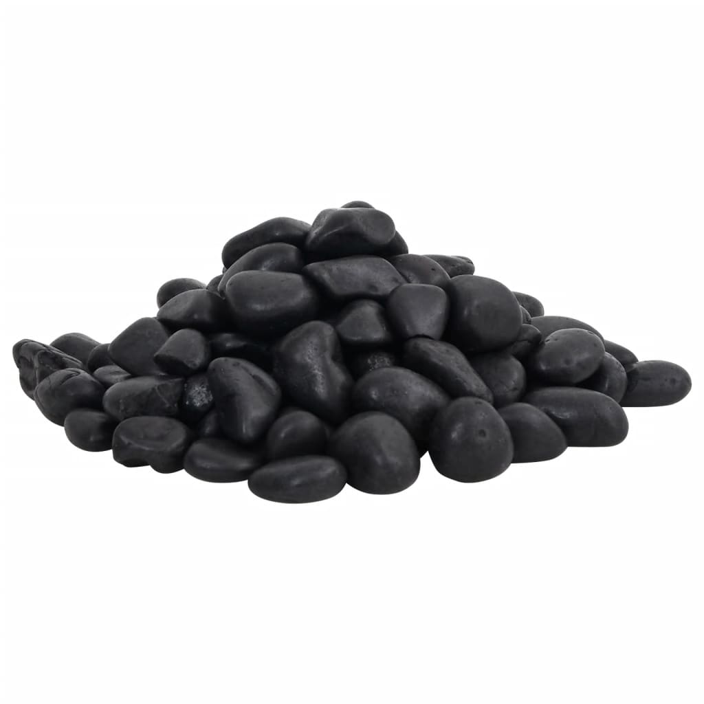 vidaXL Polished Pebbles 10 kg Black 2-5 cm