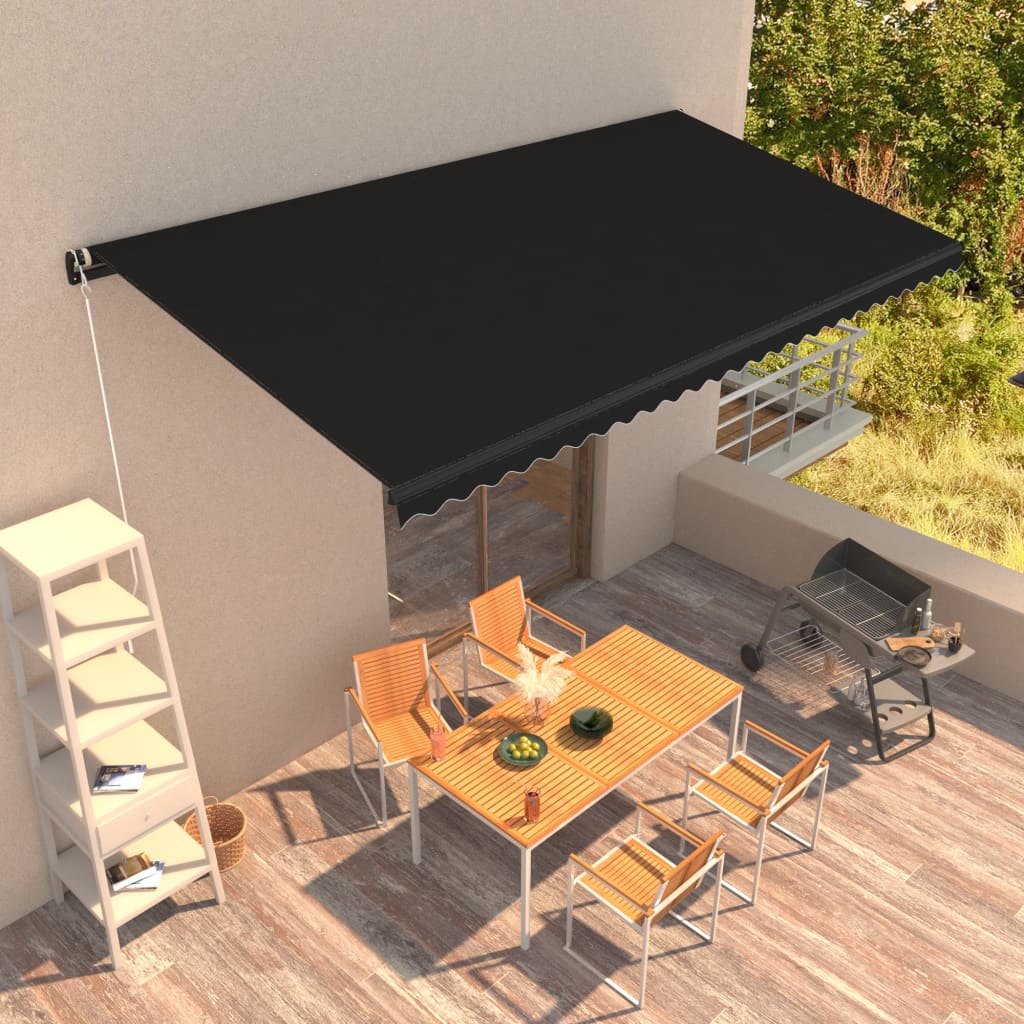 vidaXL Manual Retractable Awning 600x300 cm Anthracite
