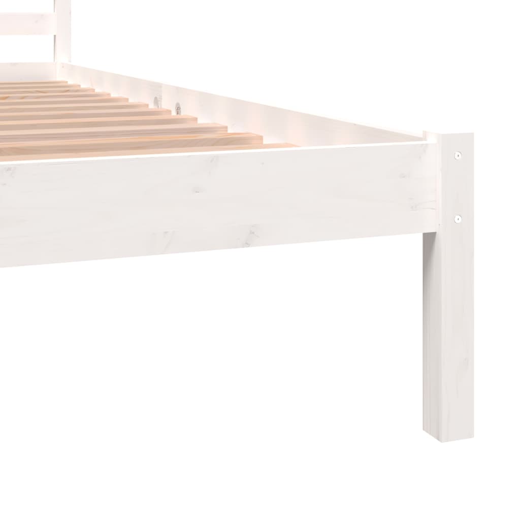 vidaXL Bed Frame Solid Wood Pine 120x190 cm Small Double White