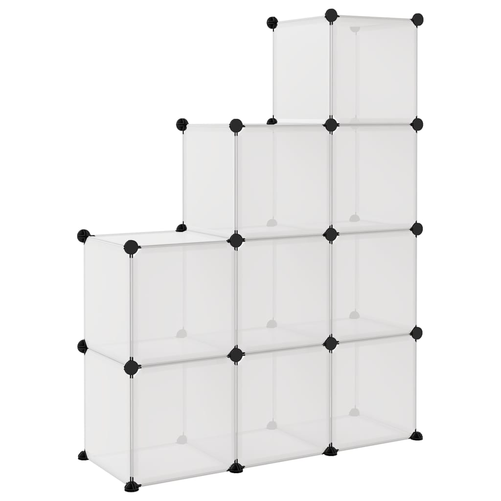 vidaXL Storage Cube Organiser with 9 Cubes Transparent PP
