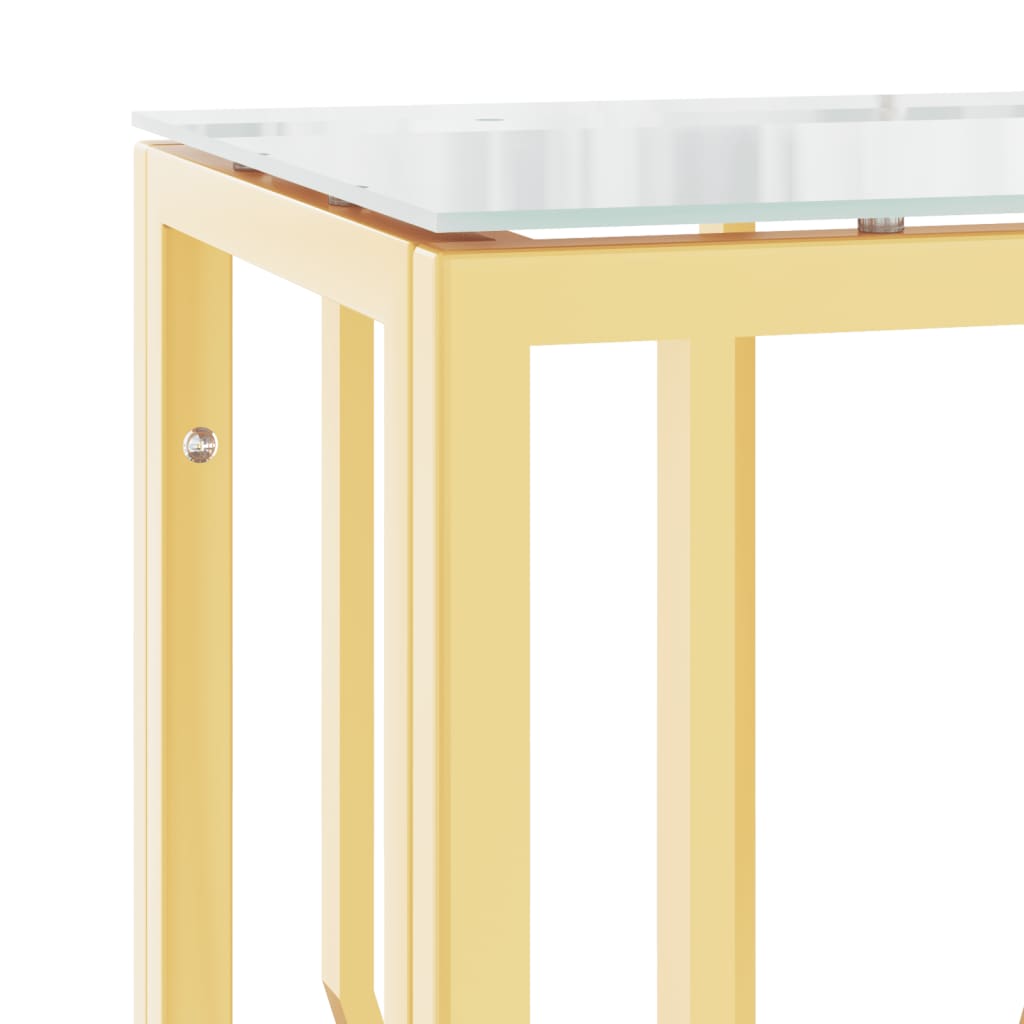 vidaXL Console Table Gold 70x30x70 cm Stainless Steel and Glass