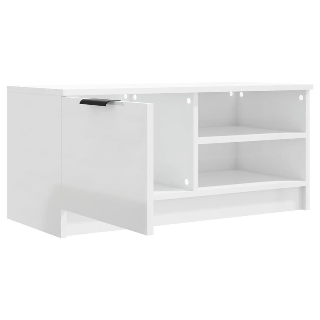 vidaXL TV Cabinet High Gloss White 80x35x36.5 cm Engineered Wood